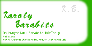 karoly barabits business card